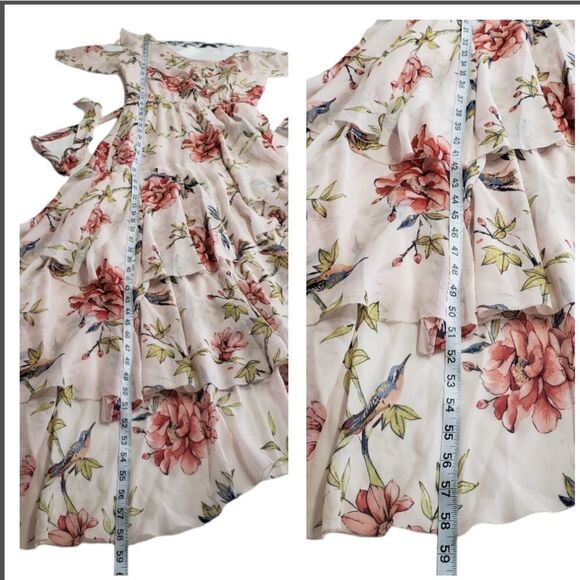 Joie Cristeta Silk Floral Cold Shoulder Maxi Dress SMALL - Picture 15 of 16